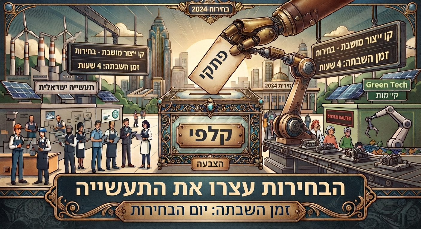 bizportal: הבחירות יעלו למשק כ-4 מיליארד שקל - רוב החשבון בגלל יום השבתון